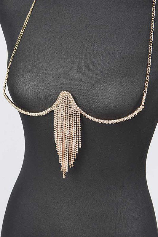 Fringe Rhinestone Iconic Bra Chain