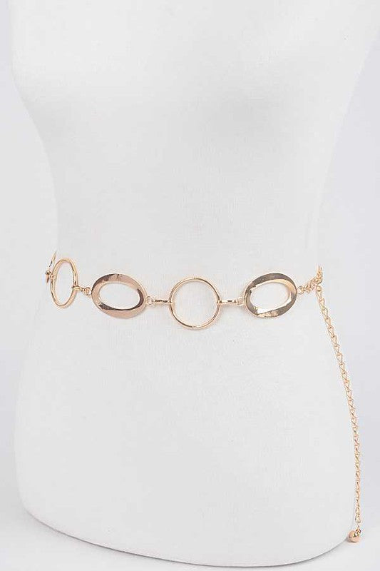 Oval Ring Fashion Chain Belt