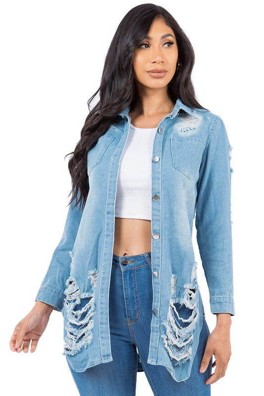 SEXY DENIM JACKET DRESS