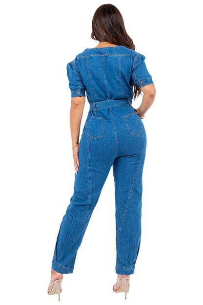 Cover Up Sexy Denim Jumpsuit