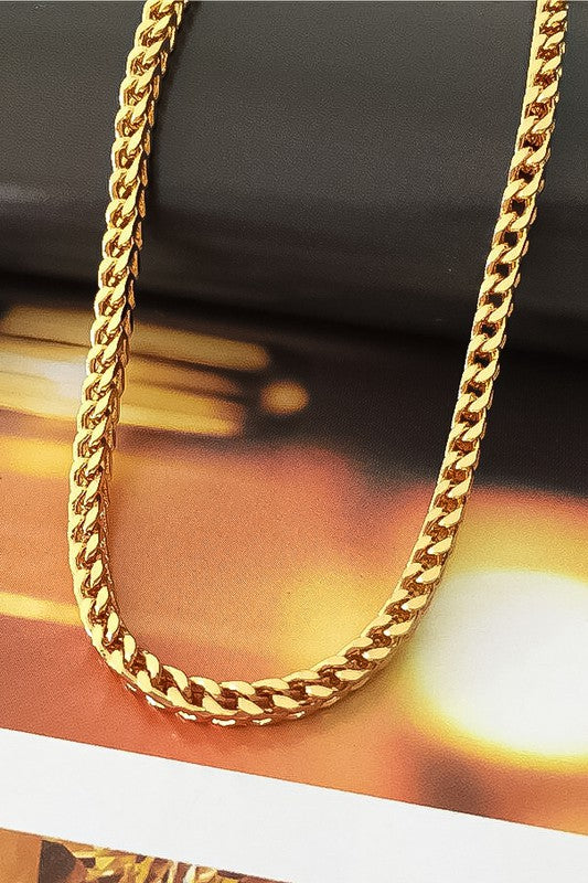 Real gold dipped braided chain necklace