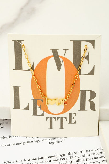 Real gold dipped love pendant necklace