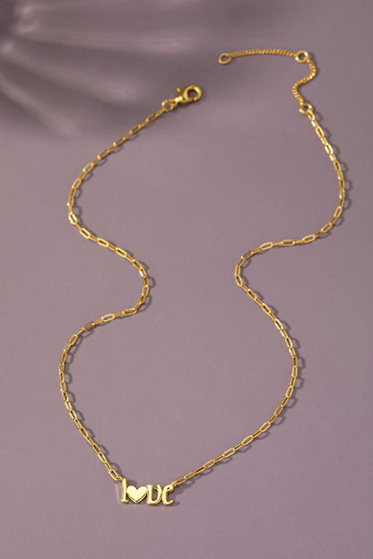 Real gold dipped love pendant necklace