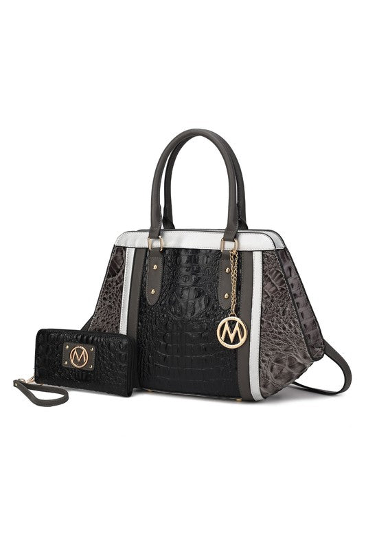 MKF Collection Daisy Croco Satchel & Wallet by Mia