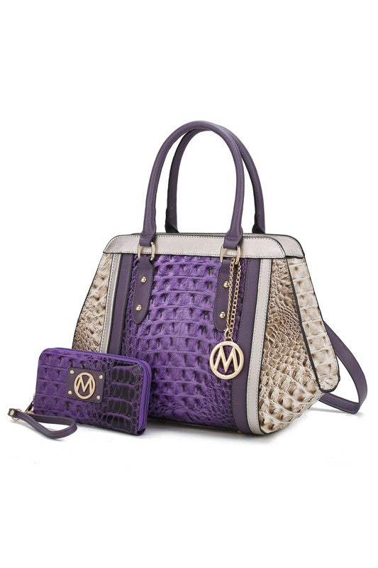 MKF Collection Daisy Croco Satchel & Wallet by Mia