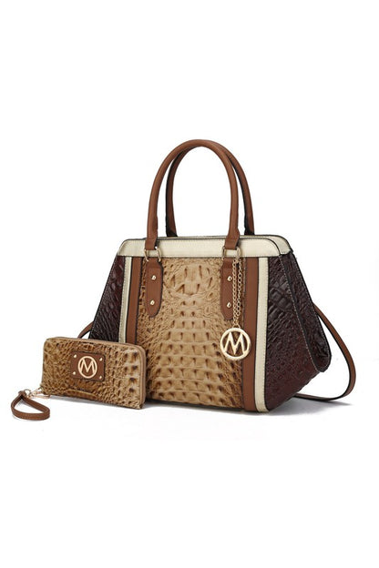 MKF Collection Daisy Croco Satchel & Wallet by Mia