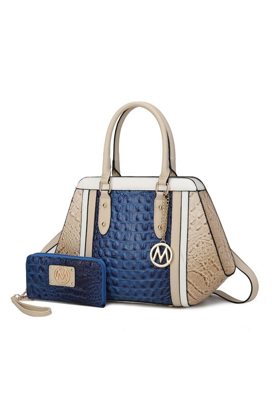 MKF Collection Daisy Croco Satchel & Wallet by Mia