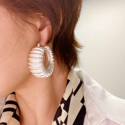 Bold In Pleats Hoop Earrings