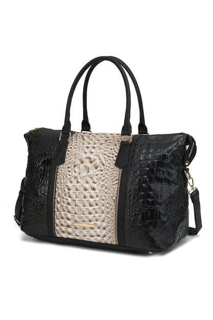 MKF Faux Crocodile-Embossed Duffle Bag by Mia K