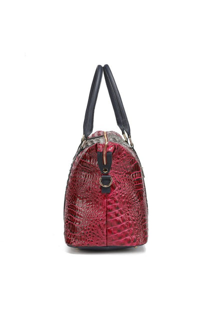 MKF Faux Crocodile-Embossed Duffle Bag by Mia K