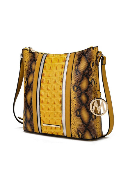 MKF Meline Crocodile and Snake Embossed Shoulder