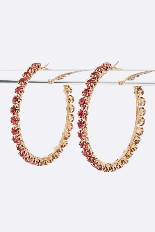 Large Crystal Iconic Hoop Earrings