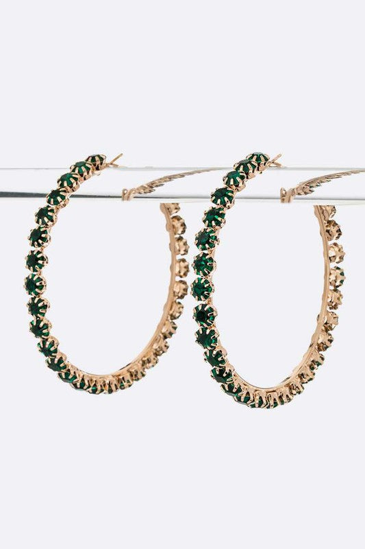 Large Crystal Iconic Hoop Earrings