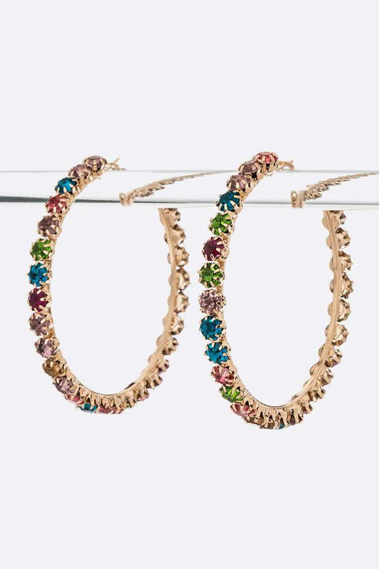 Large Crystal Iconic Hoop Earrings