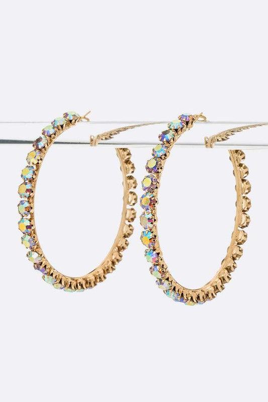 Large Crystal Iconic Hoop Earrings