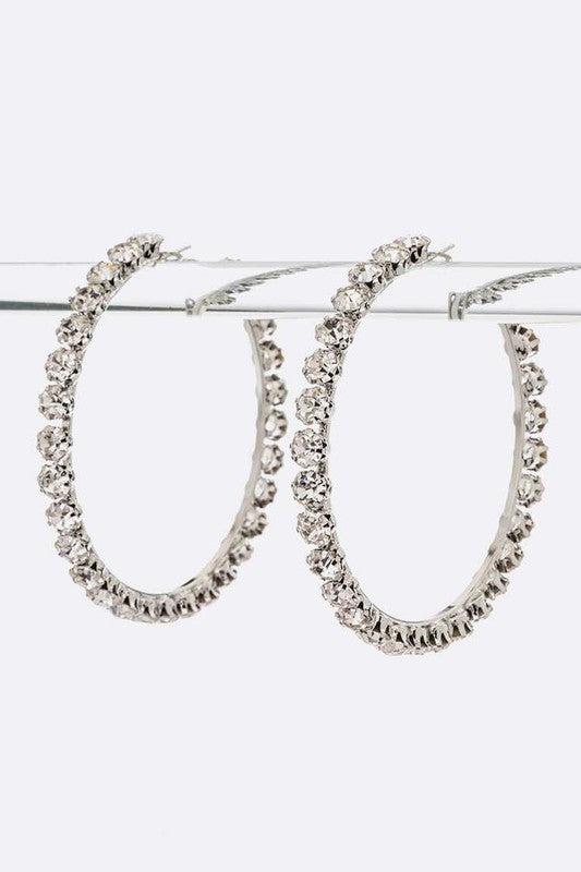 Large Crystal Iconic Hoop Earrings