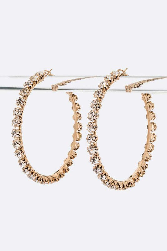 Large Crystal Iconic Hoop Earrings