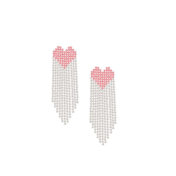 HEART TASSEL EARRINGS