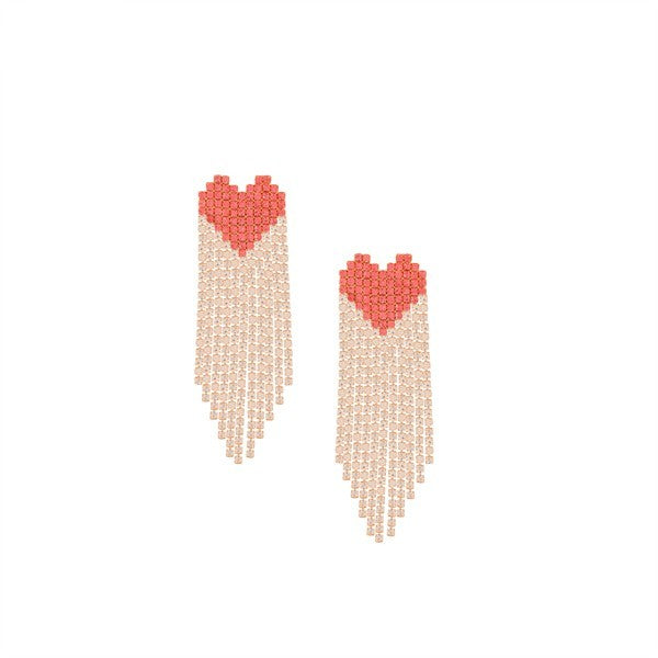 HEART TASSEL EARRINGS