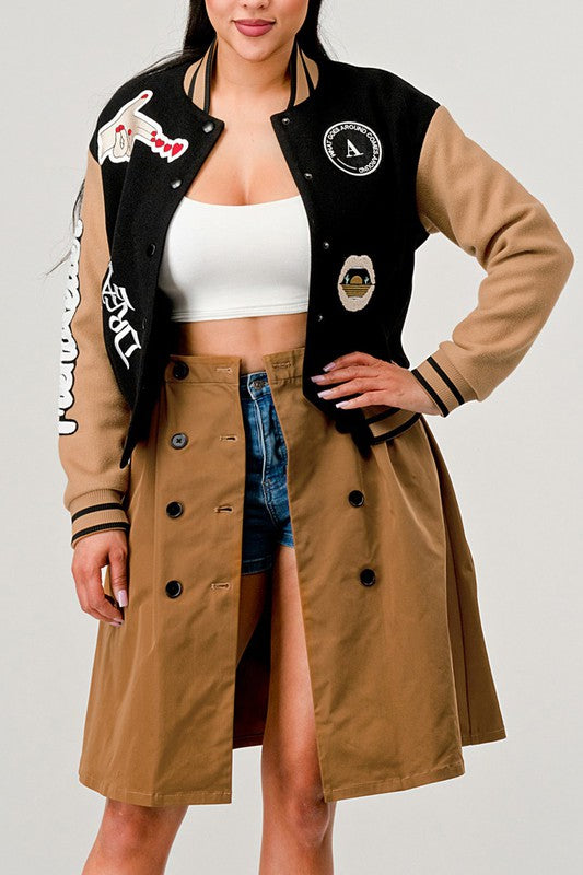 Black Queen Letterman Jacket