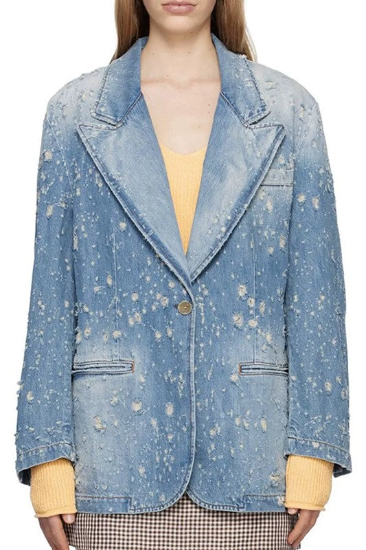 SEXY DENIM BLAZER JACKET