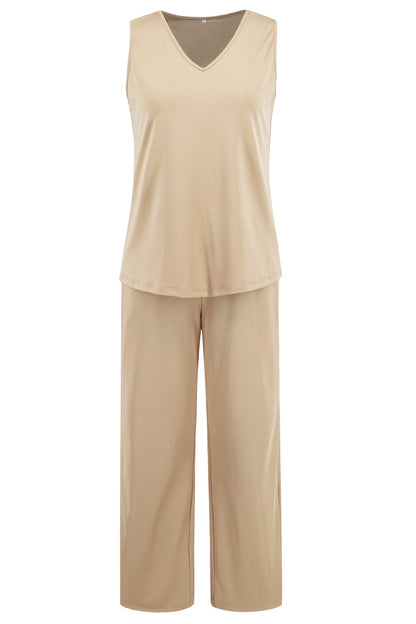 V-Neck Tank, Long Sleeve Cover-Up and Pants Three Piece Set