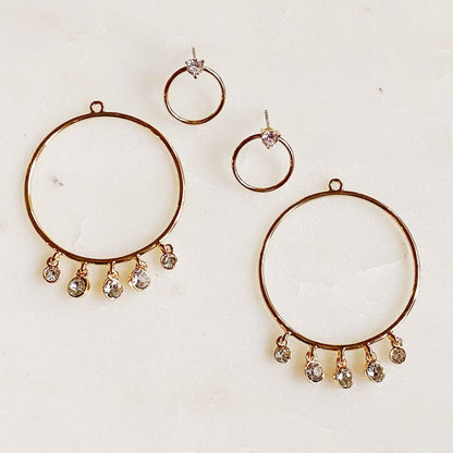 Double Circle Front Back Hoop Earrings