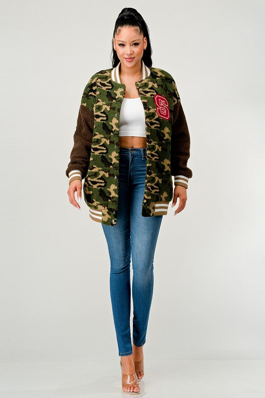 Camo Letterman Jacket