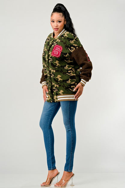 Camo Letterman Jacket