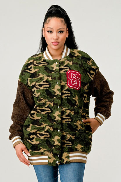 Camo Letterman Jacket