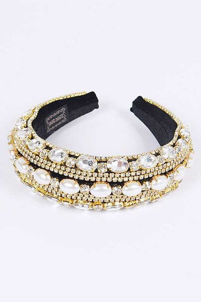 Iconic Mix Crystal Puffy Statement Headband