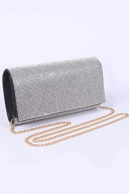 Rhinestone Metallic Evening Clutch Bag