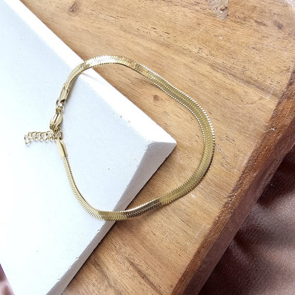 Luxe Gold Herringbone Bracelet