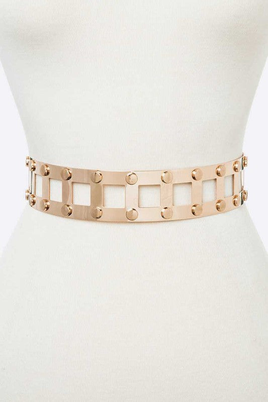 Metal Corset Structure Chain Belt