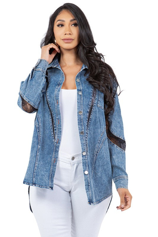 She Sexy Fashion Denim Shirt Jacket