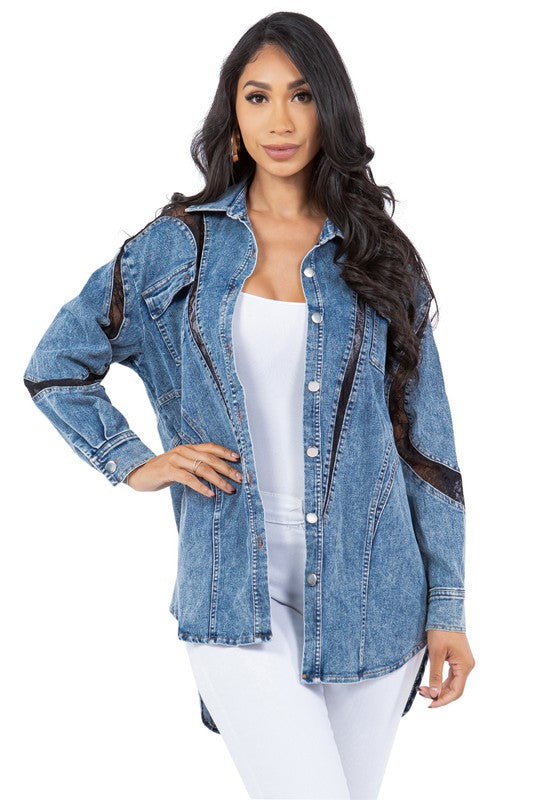 She Sexy Fashion Denim Shirt Jacket