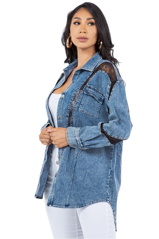 She Sexy Fashion Denim Shirt Jacket