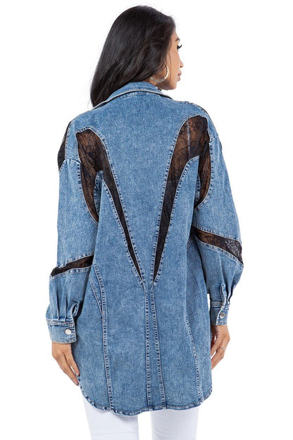 She Sexy Fashion Denim Shirt Jacket