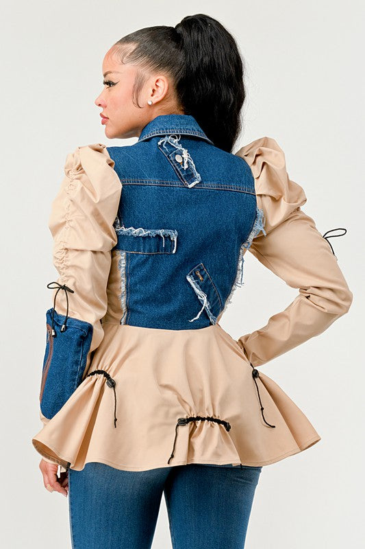 Peplum Panache Denim Jacket