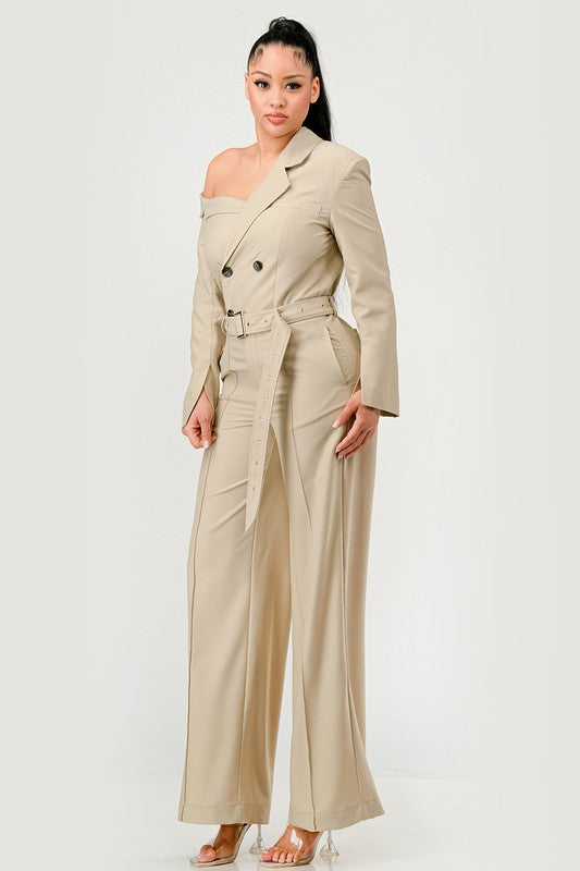 Savannah Elegance Trench Jumpsuit