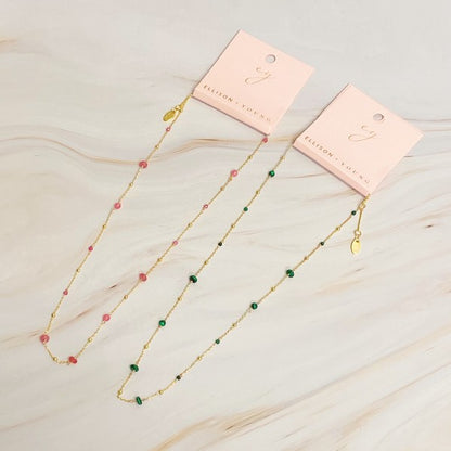 Dainty Precious Stone Bead Necklace