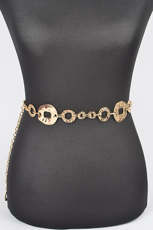 Plus Size Organic Textured Mix Link Chain Belt