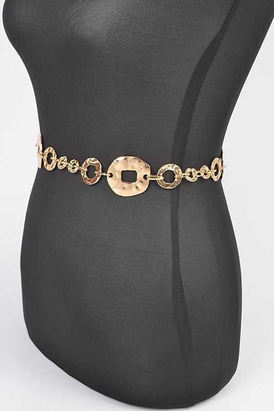 Plus Size Organic Textured Mix Link Chain Belt