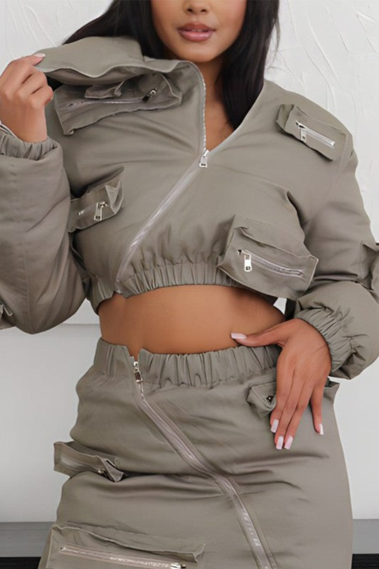 Casual Zipper Puffer Jacket