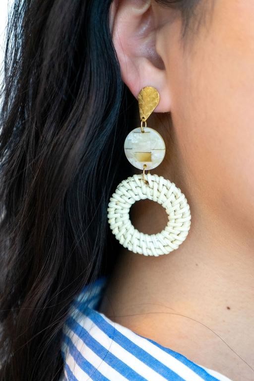 Lana Earrings - Light Rattan