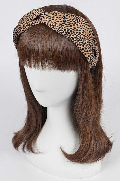 Animal Printed Top Knot Headband Set 3PCS SET