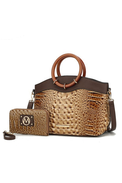 MKF Phoebe Tote with Wristlet Wallet Bag by Mia K