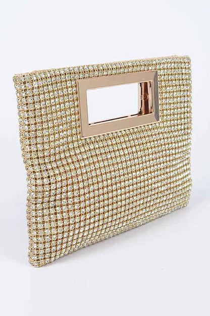 Rhinestone Top Handle Convertible Clutch Bag