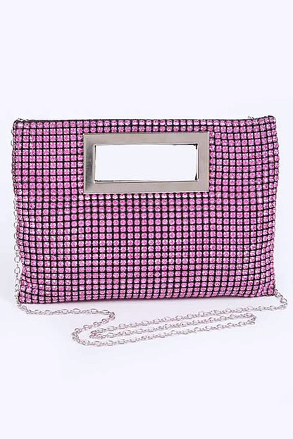 Rhinestone Top Handle Convertible Clutch Bag