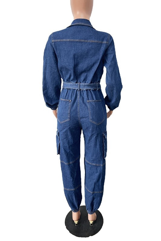 Spinning The Block Denim Sexy Jumpsuit